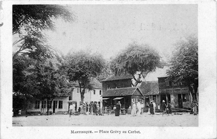 Martinique. Place Grévy au Carbet