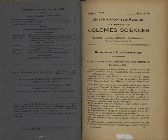 Revue de botanique appliquée et d'agriculture coloniale (n° 56)