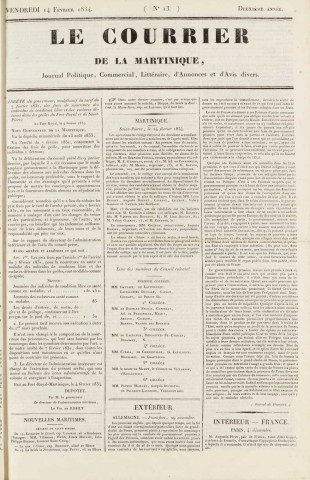 Le Courrier de la Martinique (1834, n° 13)