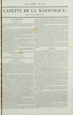Gazette de la Martinique (1824, n° 92)