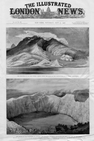 "The disasters in the West Indies : Mount Pelée, the cause of the destruction of St.Pierre, Martinique. The crater of the soufrière, St. Vincent, the eruption of which devastated the northern part of the island.", The Illustrated London News