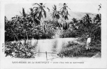 Saint-Pierre de la Martinique. Cours d'eau près de Saint-Pierre