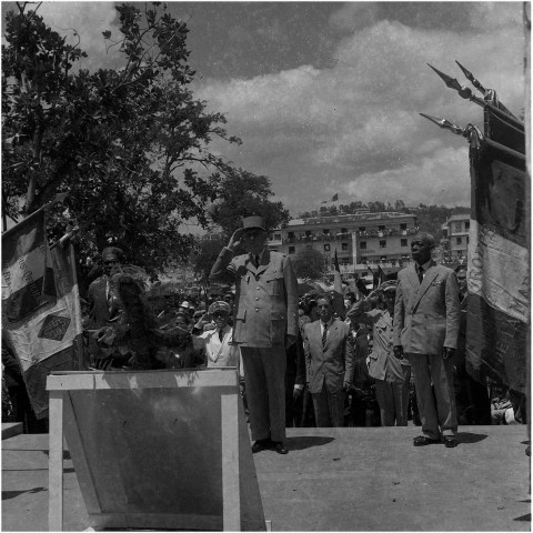 Fort-de-France, centre-ville. visite officielle, Général Charles de Gaulle, Président de la République française