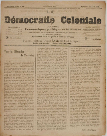 La Démocratie coloniale (n° 207)