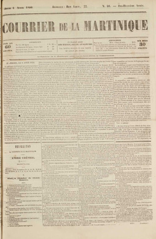 Le Courrier de la Martinique (1850, n° 40)