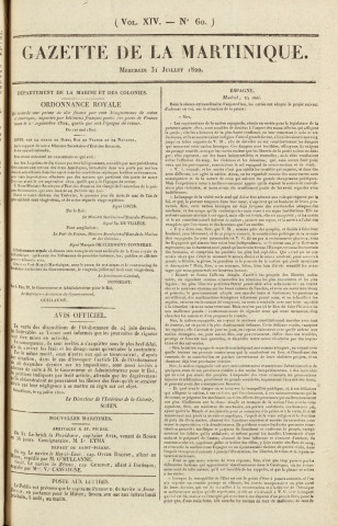 Gazette de la Martinique (1822, n° 60)