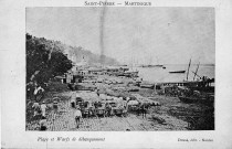 Saint-Pierre. Martinique. Plage et warfs de débarquement