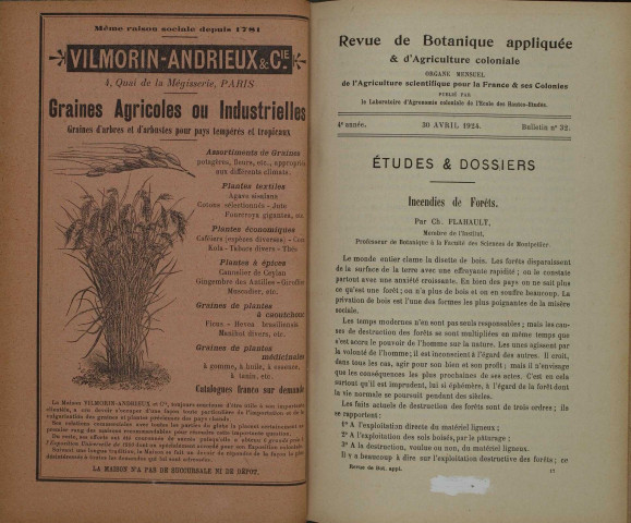 Revue de botanique appliquée et d'agriculture coloniale (n° 32)