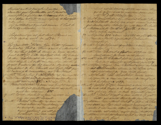 Arrêté relatif à l'acceptation d'un don par le conseil de fabrique en 1883, vote du 25 octobre 1880 du conseil municipal qui renvoie les soeurs de Saint Joseph de Cluny de l'école et les remplace par des institutrices laïques, liste des dons en faveur du conseil de fabrique de 1724 à 1883, compte rendu relatif à la 1ère communion du 16/09/1883 : extrait de registre (2 feuillets)