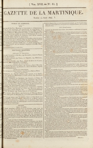 Gazette de la Martinique (1824, n° 65)