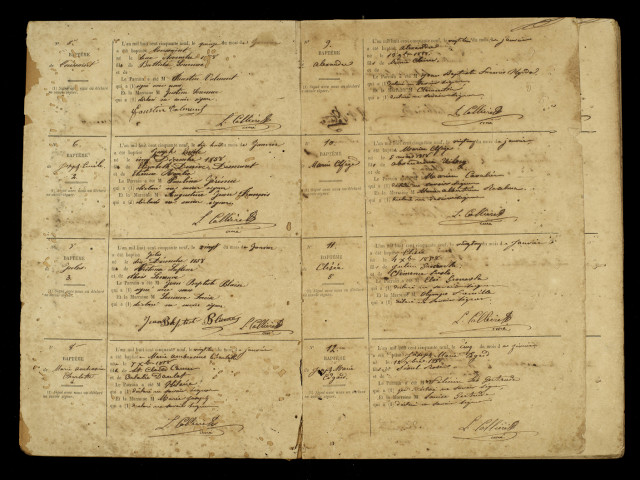 Baptêmes, mariages, sépultures