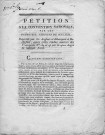 Pétition à la Convention nationale par les patriotes, citoyens de couleur, déportés par les anglais et débarqués à Rochefort, après s'être rendus maîtres des bâtiments anglais n° 34 et 42 par le 41ème degré de latitude nord