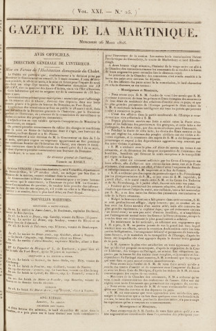 Gazette de la Martinique (1828, n° 25)