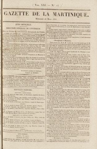 Gazette de la Martinique (1828, n° 25)