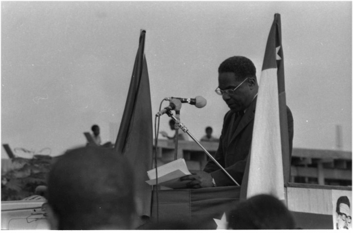 Fort-de-France, centre-ville. ouverture de festival ; allocution du maire de Fort-de-France, Aimé Césaire