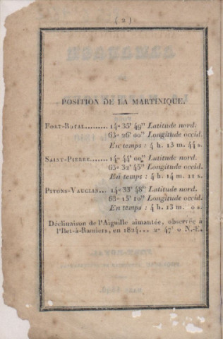 Almanach de la Martinique pour l’année bissextile 1840