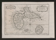 Karte von der insel Guadelupe. Carte de l'île de la Guadeloupe