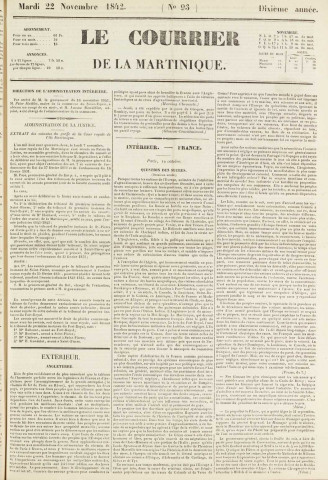 Le Courrier de la Martinique (1842, n° 93)