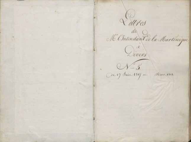 Correspondance de Louis-François Dubuc [1759-1830], intendant de la Martinique : registre
