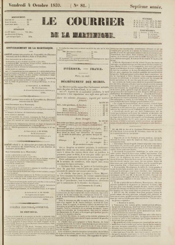 Le Courrier de la Martinique (1839, n° 81)