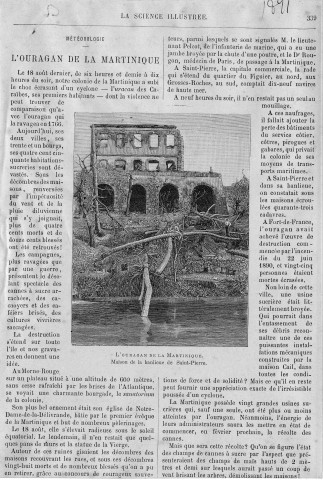 "L'ouragan de la Martinique", La Science illustrée, pp. 339-340