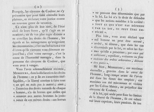 Adresse à l'Assemblée nationale des citoyens de couleur, réunis à Paris sous le titre de colons américains