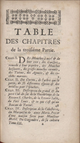 Nouveau voyage aux îles de l'Amérique : contenant l'histoire naturelle de ces pays, l'origine, les moeurs, la religion et le gouvernement des habitants anciens et modernes, les guerres et les événements singuliers qui y sont arrivez pendant le séjour que l’auteur y a fait (tome III)