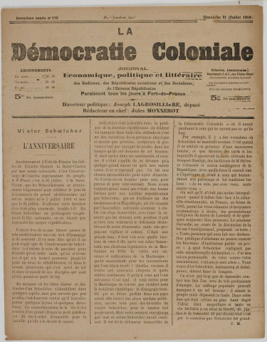 La Démocratie coloniale (n° 179)