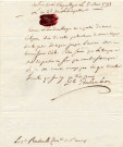 Lettre manuscrite signée Rochambeau adressée au citoyen Barthouilh, président du comité de surveillance de Sainte-Anne