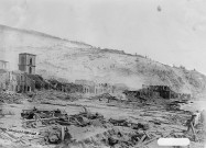 Saint-Pierre. Ruines de la cathédrale et de diverses maisons après l'éruption du 08 mai 1902
