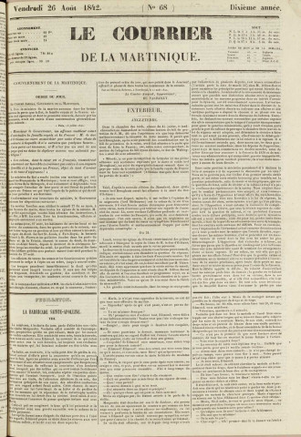 Le Courrier de la Martinique (1842, n° 68)
