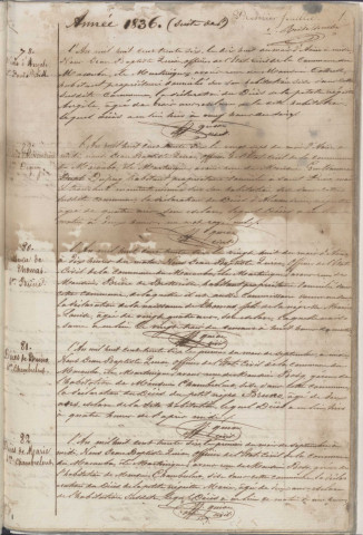 Population esclave : naissances, mariages, décès