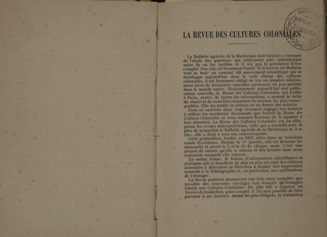 Bulletin agricole de la Martinique (mars 1899)