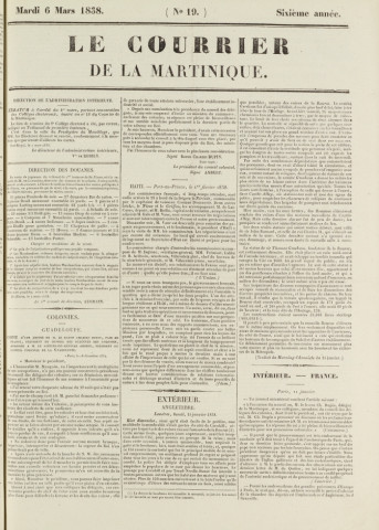 Le Courrier de la Martinique (1838, n° 19)